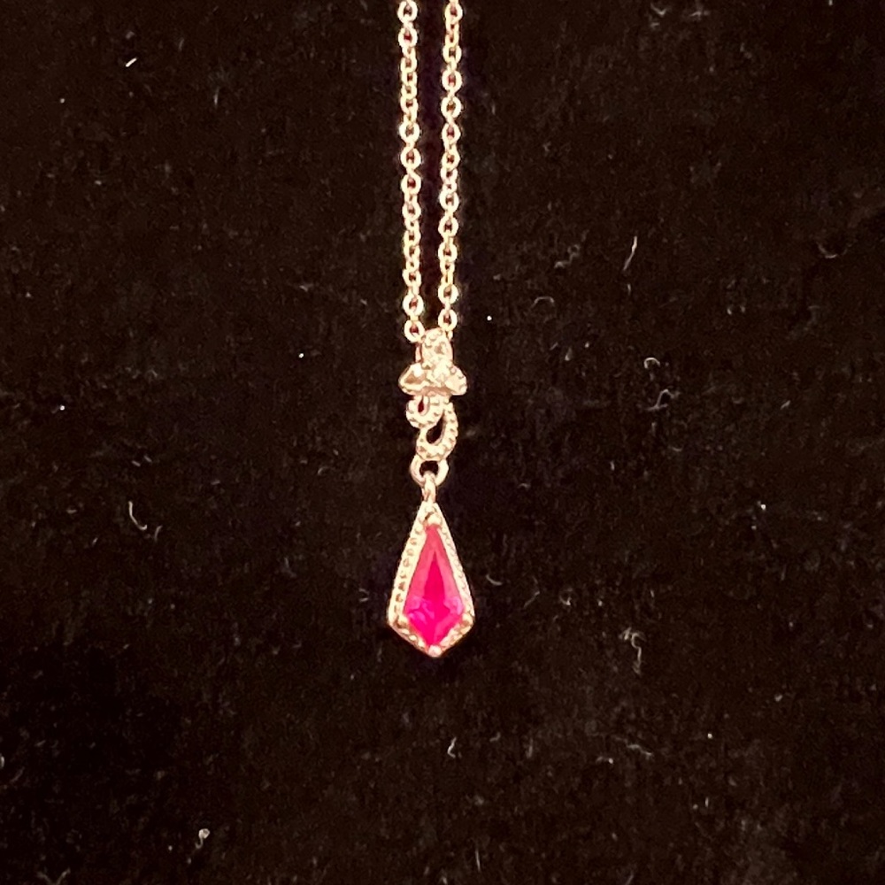 Elegant African Ruby Necklace with  Cambodian Zircon Accents